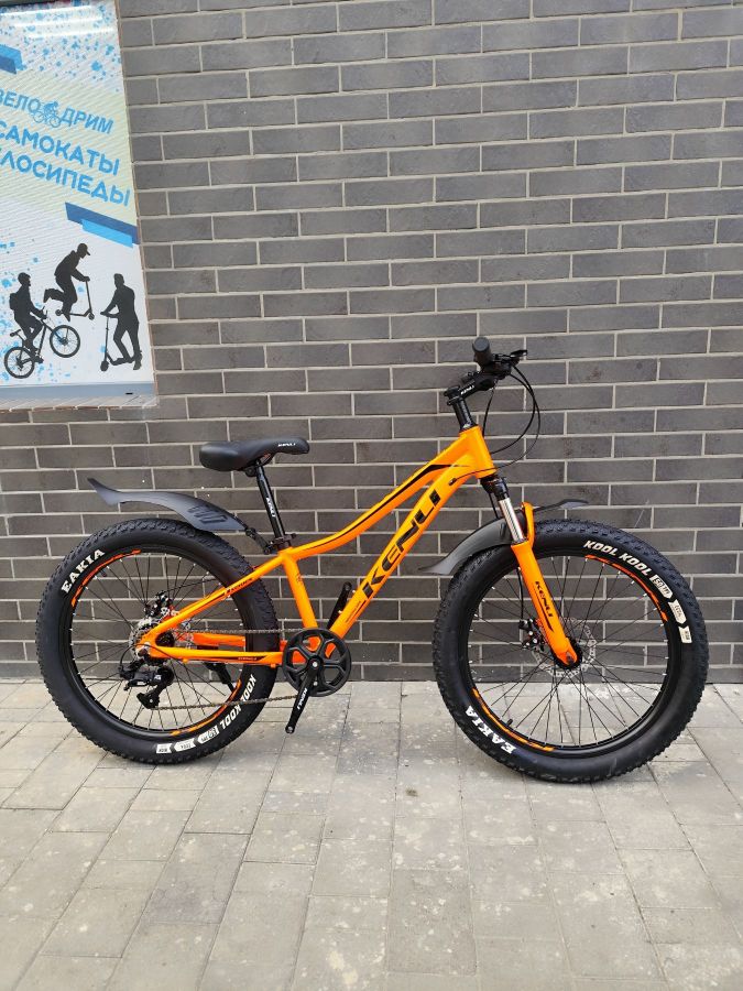 Велосипед 24" х 3.0" алюминиевый спицы детский полуфэт Kenli BlRd