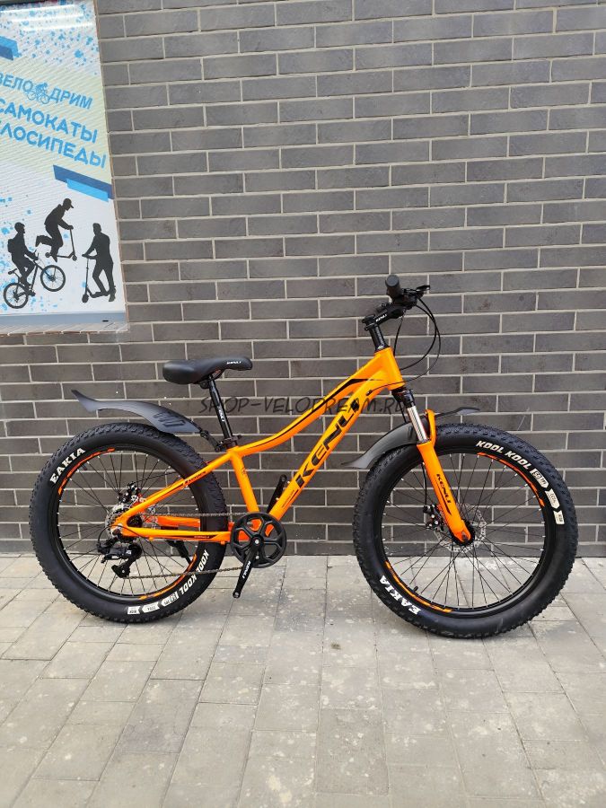 Велосипед 24" х 3.0" алюминиевый спицы детский полуфэт Kenli BlRd