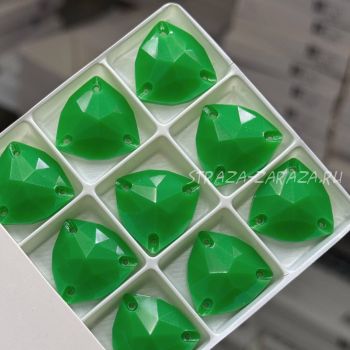 Глянцевые Пластиковые Пришивные Стразы Green Триллиант 22 мм