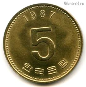Южная Корея 5 вон 1987