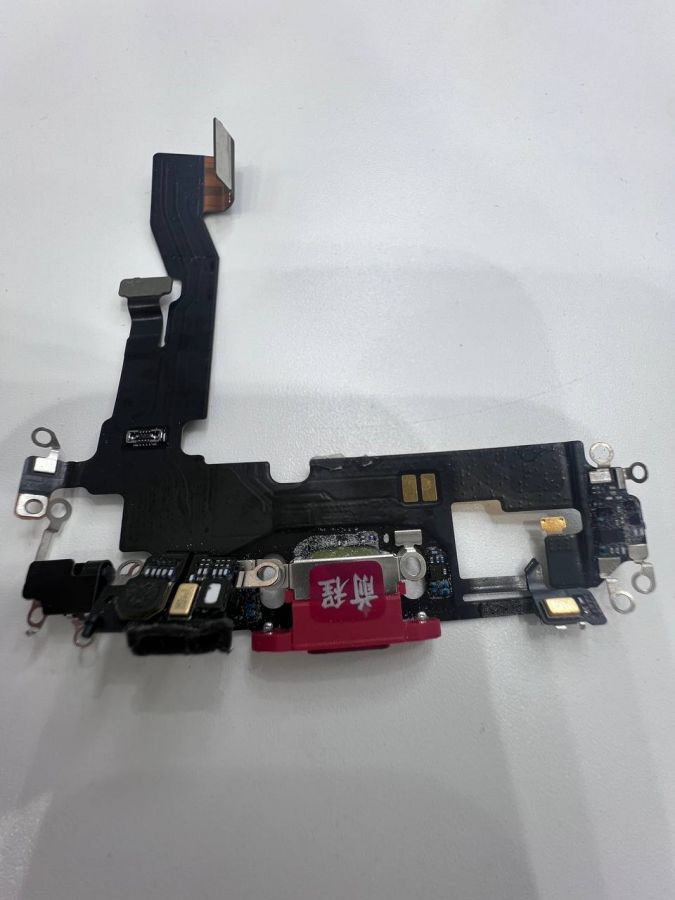 Apple iPhone 12 нижний шлейф с разъёмом зарядки оригинал с разбора (снятый) красный
