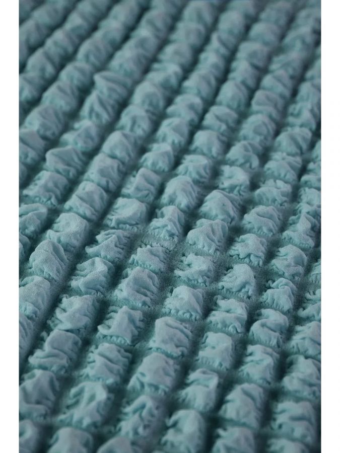 Чехол на угловой диван с оттоманкой левый угол,Морская волна