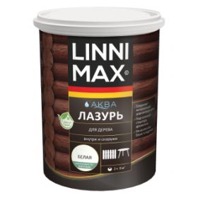 Лазурь для Дерева Linnimax Аква Лазурь 0.9л Белая для Внутренних и Наружных Работ / Линнимакс.