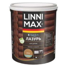 Лазурь для Дерева Linnimax Аква Лазурь 2.5л Орех для Внутренних и Наружных Работ / Линнимакс.