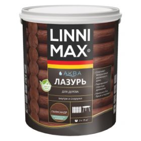 Лазурь для Дерева Linnimax Аква Лазурь 2.5л Палисандр для Внутренних и Наружных Работ / Линнимакс.