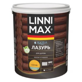 Лазурь для Дерева Linnimax Аква Лазурь 2.5л Сосна для Внутренних и Наружных Работ / Линнимакс.