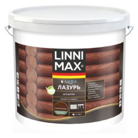 Лазурь для Дерева Linnimax Аква Лазурь 9л Палисандр для Внутренних и Наружных Работ / Линнимакс.