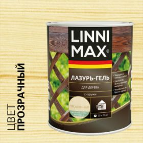 Лазурь-Гель для Дерева Linnimax Лазурь-Гель 0,75л Бесцветный Тонкослойная для Наружных Работ / Линнимакс.