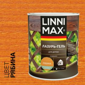 Лазурь-Гель для Дерева Linnimax Лазурь-Гель 0,75л Рябина Тонкослойная для Наружных Работ / Линнимакс.