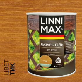 Лазурь-Гель для Дерева Linnimax Лазурь-Гель 0,75л Тик Тонкослойная для Наружных Работ / Линнимакс.