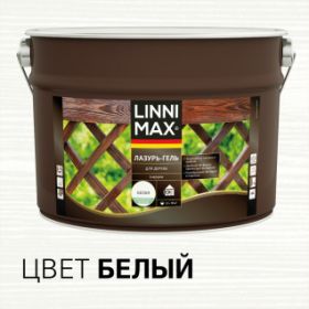 Лазурь-Гель для Дерева Linnimax Лазурь-Гель 9л Белый Тонкослойная для Наружных Работ / Линнимакс.