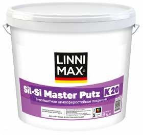 Штукатурка Фасадная Linnimax Sil-Si Master Putz 25кг Силикатно-Силиконовая для Наружных и Внутренних Работ / Линнимакс.