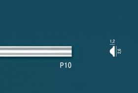 Молдинг Perfect Plus P10 Д200xШ1,2xВ2,6 см / Перфект