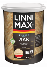 Аква Лак для Паркета и Полов Linnimax Аква Лак 0.9л для Внутренних Работ / Линнимакс