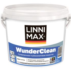 Краска Интерьерная Linnimax WunderClean 2.5л Глубокоматовая, Суперпрочная База 1 / Линнимакс