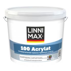 Краска Фасадная Linnimax 100 Acrylat 0,9л Белая, Универсальная База 1 / Линнимакс 100 Акрилат