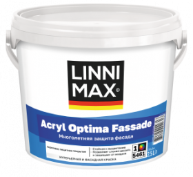 Краска Фасадная Linnimax Acryl Optima Fassade 2,5л Белая, Акриловая База 1 / Линнимакс Акрил Оптима Фассаде