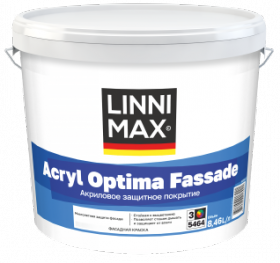 Краска Фасадная Linnimax Acryl Optima Fassade 8,46л Белая, Акриловая База 3 / Линнимакс Акрил Оптима Фассаде