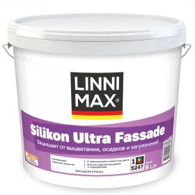 Краска Фасадная Linnimax Silikon Ultra Fassade 9л База 1 / Линнимакс Силикон Ультра Фассаде