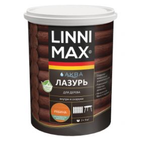 Лазурь для Дерева Linnimax Аква Лазурь 0.9л Рябина для Внутренних и Наружных Работ / Линнимакс