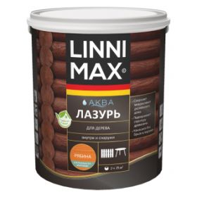 Лазурь для Дерева Linnimax Аква Лазурь 2.5л Рябина для Внутренних и Наружных Работ / Линнимакс