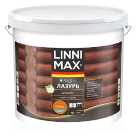 Лазурь для Дерева Linnimax Аква Лазурь 9л Рябина для Внутренних и Наружных Работ / Линнимакс