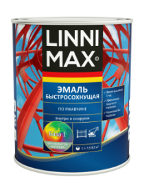 Эмаль Быстросохнущая по Ржавчине Linnimax Эмаль 0.75л База 1 для Внутренних и Наружных Работ / Линнимакс