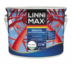 Эмаль Быстросохнущая по Ржавчине Linnimax Эмаль 2.5л Белый RAL 9003 для Внутренних и Наружных Работ / Линнимакс