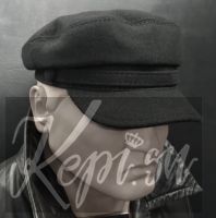 Капитанка фуражка шерстяная демисезон, цвет черный