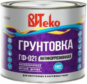 Грунтовка ГФ-021 Витеко 20кг Серая, Антикоррозийная, Универсальная, Алкидная.