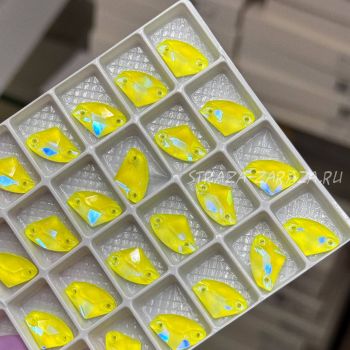 DeLuxe Пришивные Стразы Fluo_Yellow_SHINE Галактик 9*14 мм