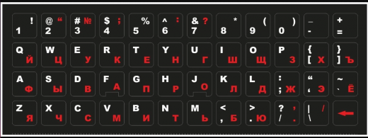 Наклейки для клавиатуры оранжево-белые