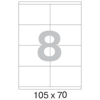 73621 / 641802  Этикетки самоклеящиеся MEGA LABEL 105х70 мм / 8 шт. на листе А 4 (100 листов в пачке)