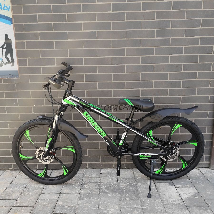 Велосипед 24" детский на литых дисках  Shreder чёрный