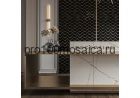 ATLANTIDA BLACK. Мраморная мозаика с латунными вставками,  размер, мм: 322.5*305*8 (ORRO Mosaic)