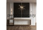 ATLANTIDA BLACK. Мраморная мозаика с латунными вставками,  размер, мм: 322.5*305*8 (ORRO Mosaic)