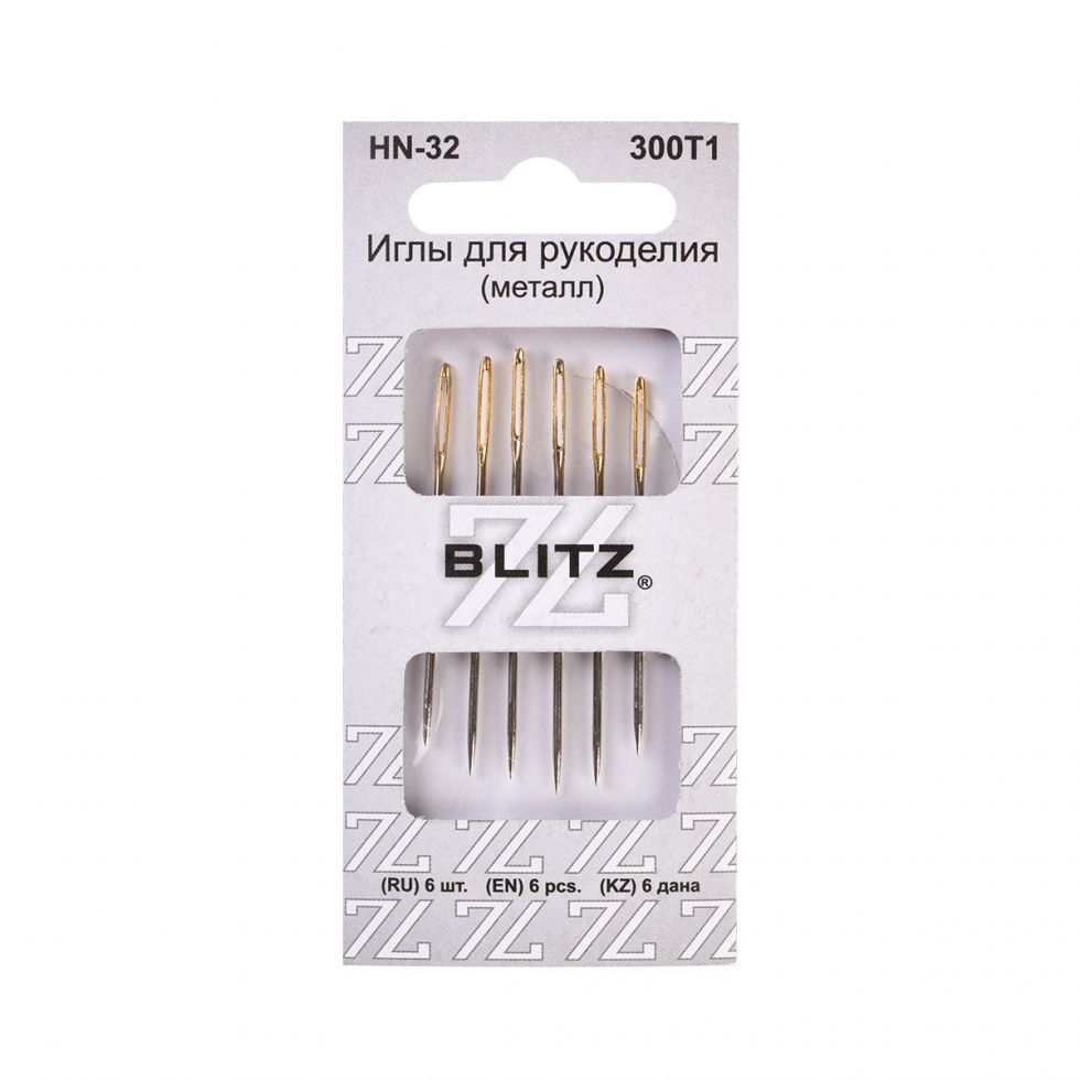 Иглы  "BLITZ"  ручные для рукоделия 6 штук в блистере (HN-32 300T1)