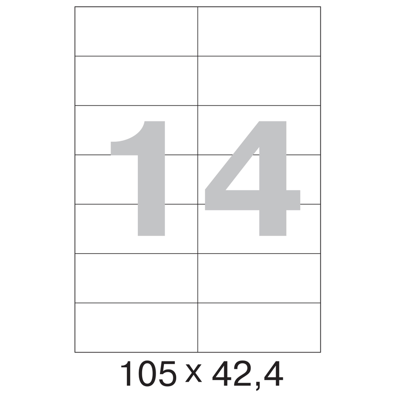 73623 / 641806  Этикетки самоклеящиеся MEGA LABEL 105х42,4 мм / 14 шт. на листе А 4 (100 листов в пачке)