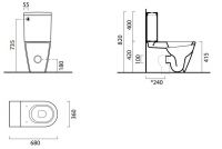 Бачок GSI 8681BS11 с механизмом BPCDF для унитазов Pura/Norm схема 2