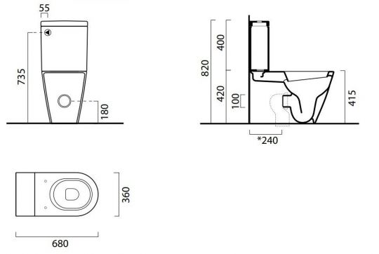 Бачок GSI 8681BS11 с механизмом BPCDF для унитазов Pura/Norm схема 2