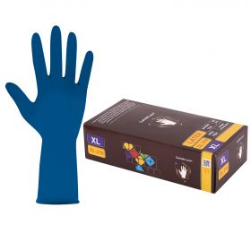 Перчатки латексные смотровые 25 пар (50шт), синие, SAFE&CARE High Risk DTL210 4 размера