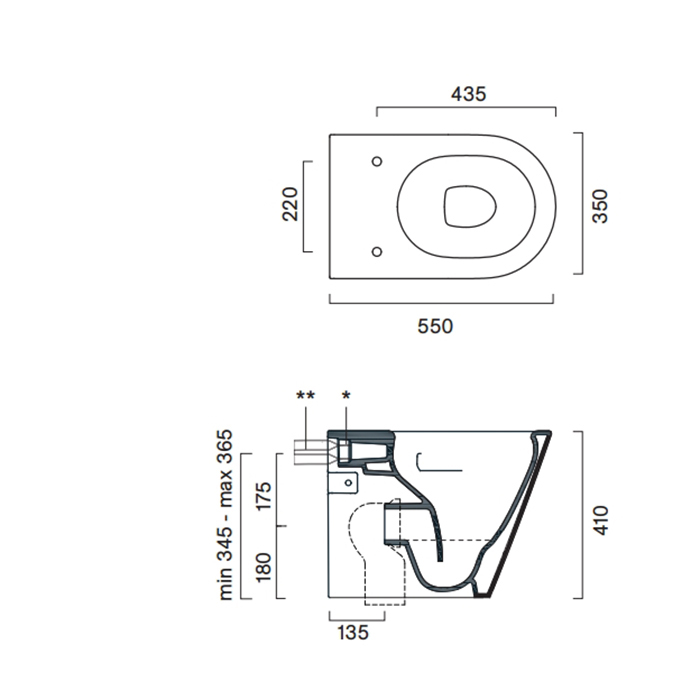 Унитаз напольный Catalano ZERO 55x35 безободковый универс.слив смыв Tornado покрытие Cataglaze+ без крепежа цвет белый глянцевый 114550001 ФОТО