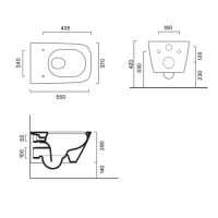 Унитаз подвесной 55x37 Catalano GREEN безободковый смыв Tornado покрытие Cataglaze+ без крепежа цвет белый глянцевый схема 2 Унитаз подвесной 55x37 Catalano GREEN безободковый смыв Tornado покрытие Cataglaze+ без крепежа цвет белый глянцевый схема 2