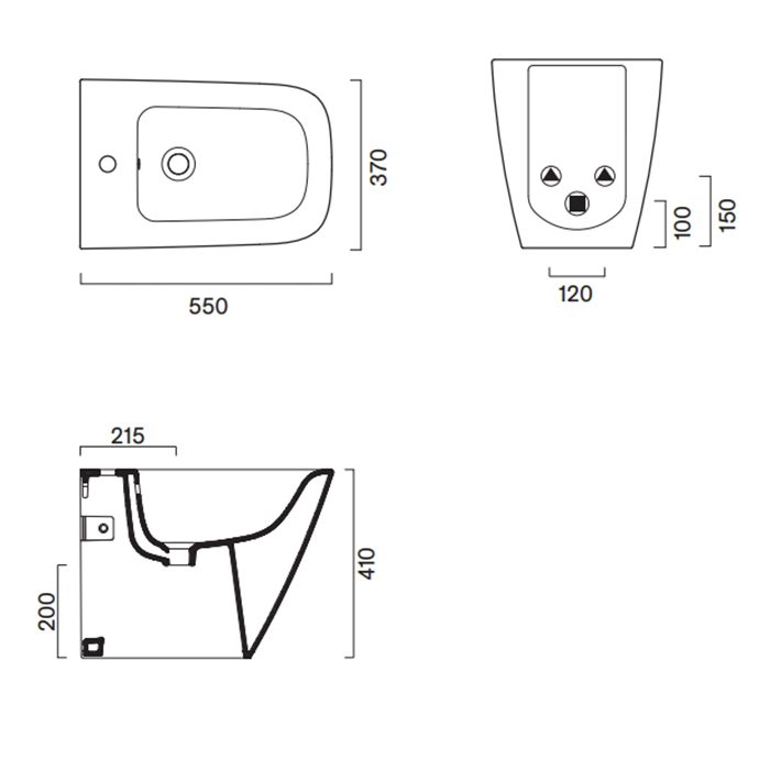 Биде напольное 55x37 Catalano GREEN  без крепежа ФОТО