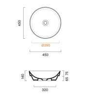 Раковина Catalano Sfera накладная или полувстраиваемая D45см. цвет белый глянцевый 524450001 схема 2