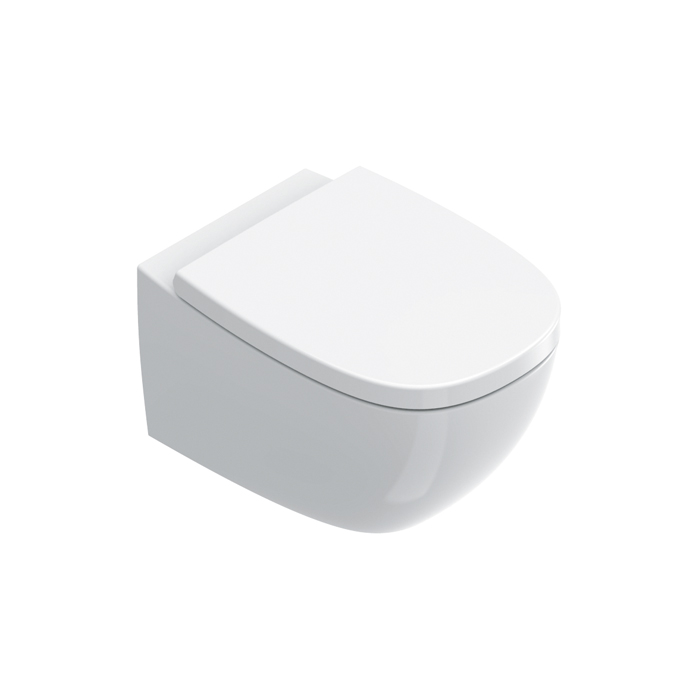 Изображение Унитаз подвесной 53x36 Catalano Alvea безободковый смыв Tornado покрытие Cataglaze+ без крепежа цвет белый глянцевый