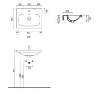 Раковина 60x46 встраиваемая/подвесная Catalano Alvea без отв. под смеситель покрытие Cataglaze+ цвет белый глянцевый 620600001 схема 2 Раковина 60x46 встраиваемая/подвесная Catalano Alvea без отв. под смеситель покрытие Cataglaze+ цвет белый глянцевый 620600001 схема 2