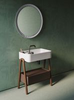 Консоль под раковину Artceram Brooklyn ACM043 из массива дерева со встроенным ящиком схема 2