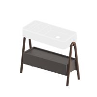 Консоль под раковину Artceram Brooklyn ACM044 из массива дерева со встроенным ящиком схема 1