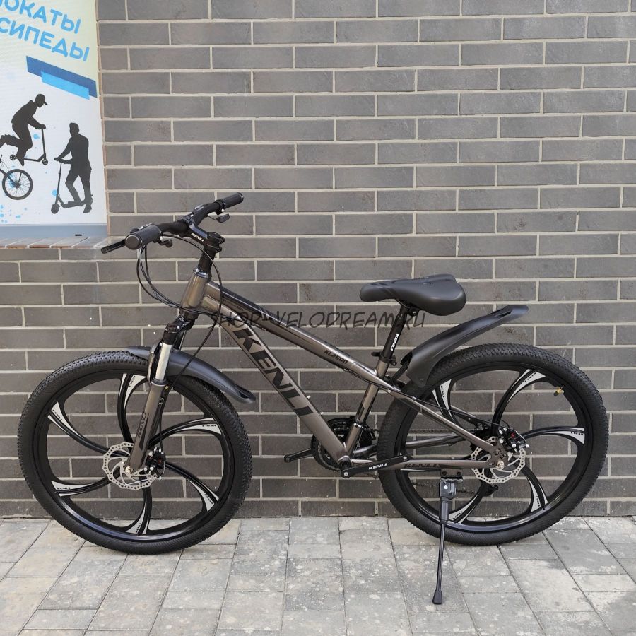 Велосипед 26" kenli на литых дисках серый